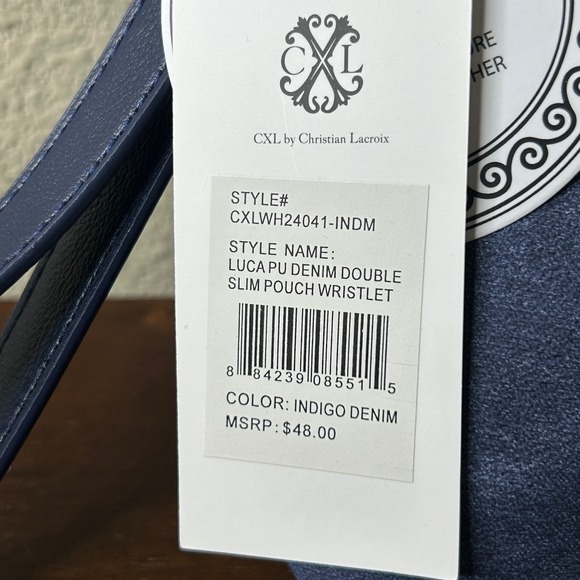CXL by Christian Lacroix NWT Wristlet Duo Indigo Denim Look Faux Leather - Picture 9 of 12